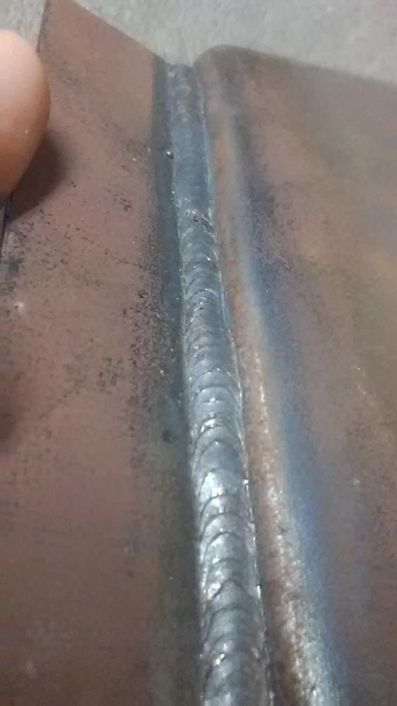 Mig weld my friend bent to test strength