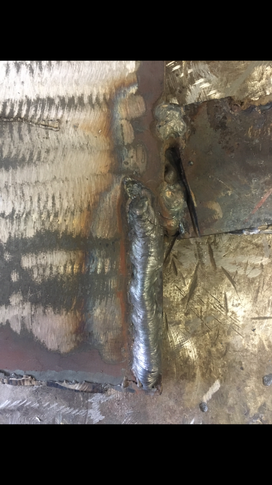 1st weld 1/8th 7018 100amps 3/8 plate