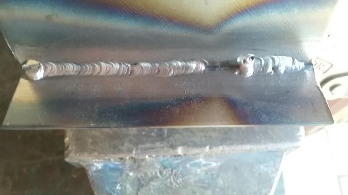 Front side of weld