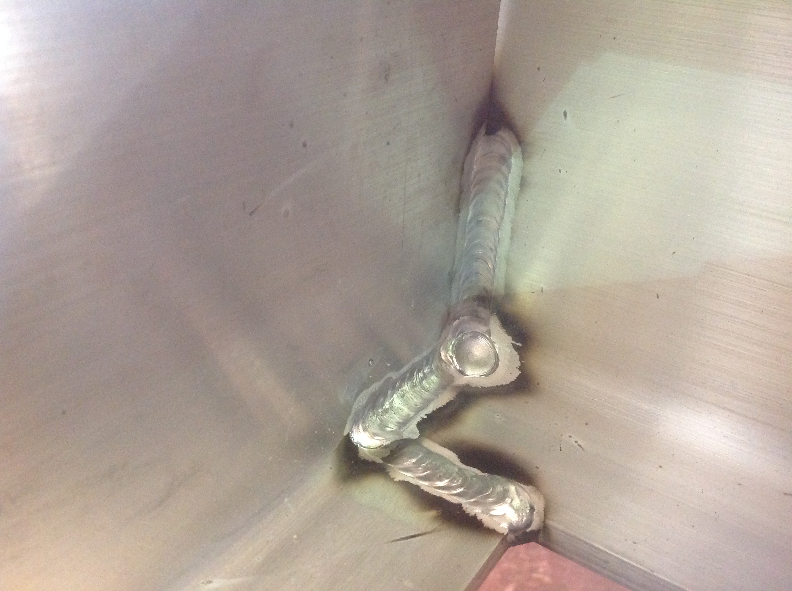 inside welds on 6&quot; channel with a 350P and Python gun.