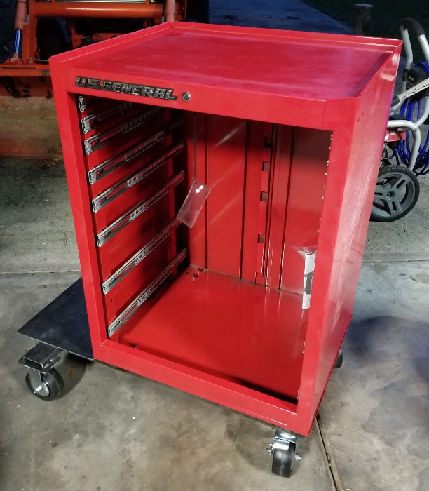 07 05 22 red harbor freight welding cart base welded together standing no paint small.jpg