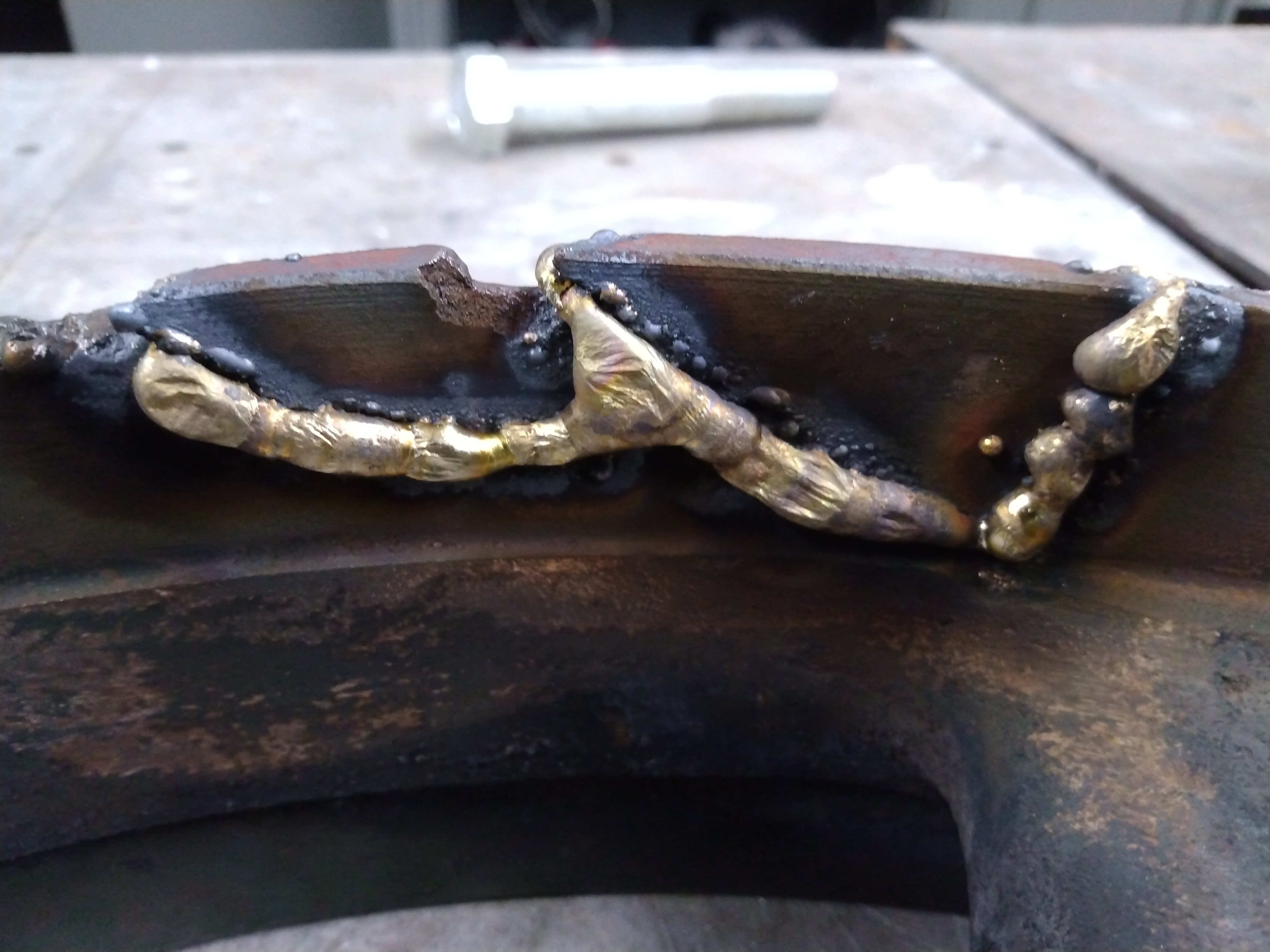 Underside before grinding