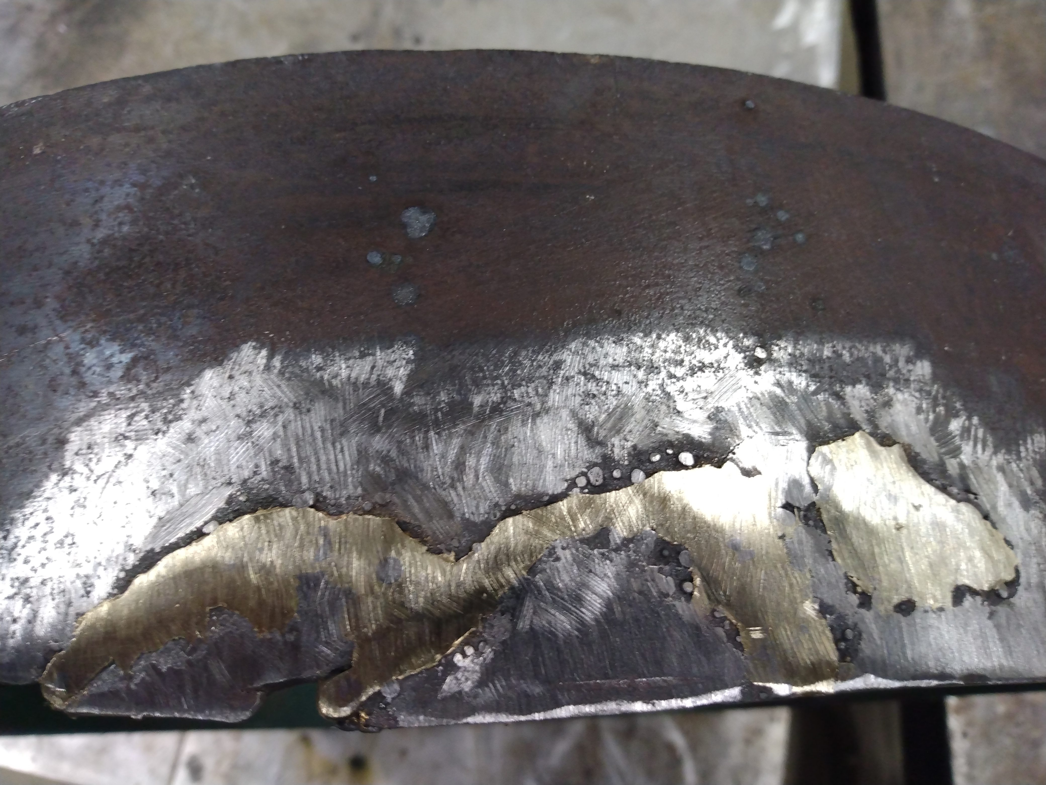 Top side after grinding