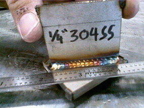 .250 304SS TIG I did the other day for a time study