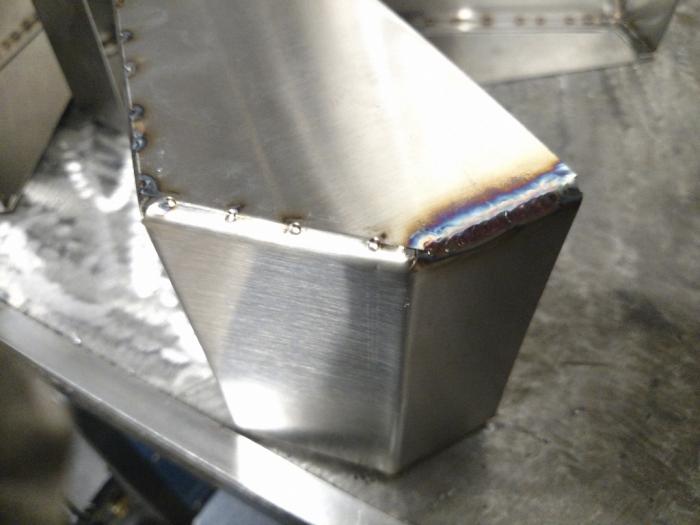 Close up of the weld, plus tacks.  The tacks are every 1/2", so they are closer than they appear.